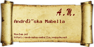Andráska Mabella névjegykártya
